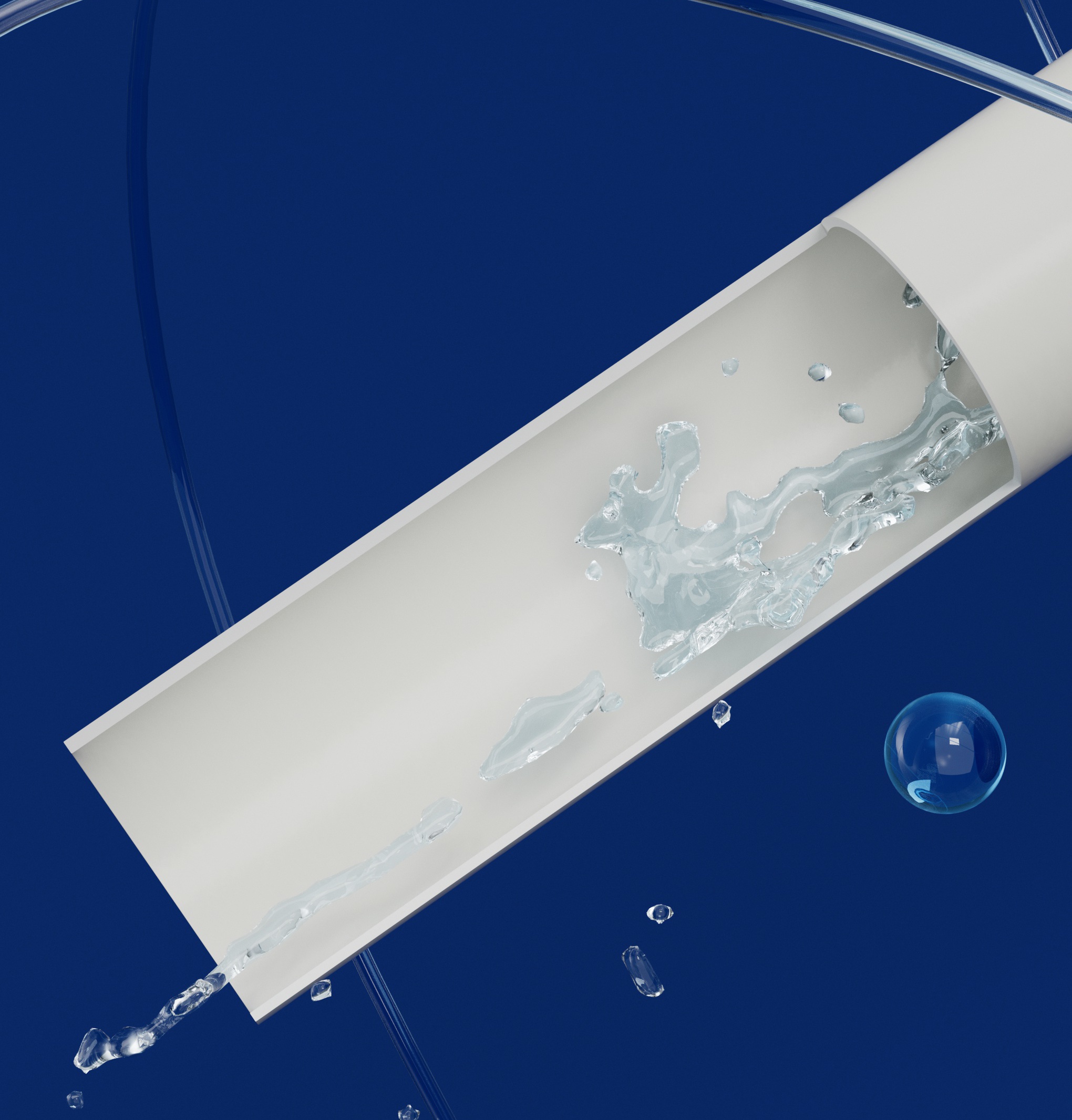 Cross-section of the inner wall of the anti-mildew and antibacterial tube مقطع عرضي للجدار الداخلي للأنبوب المضاد للعفن والبكتيريا