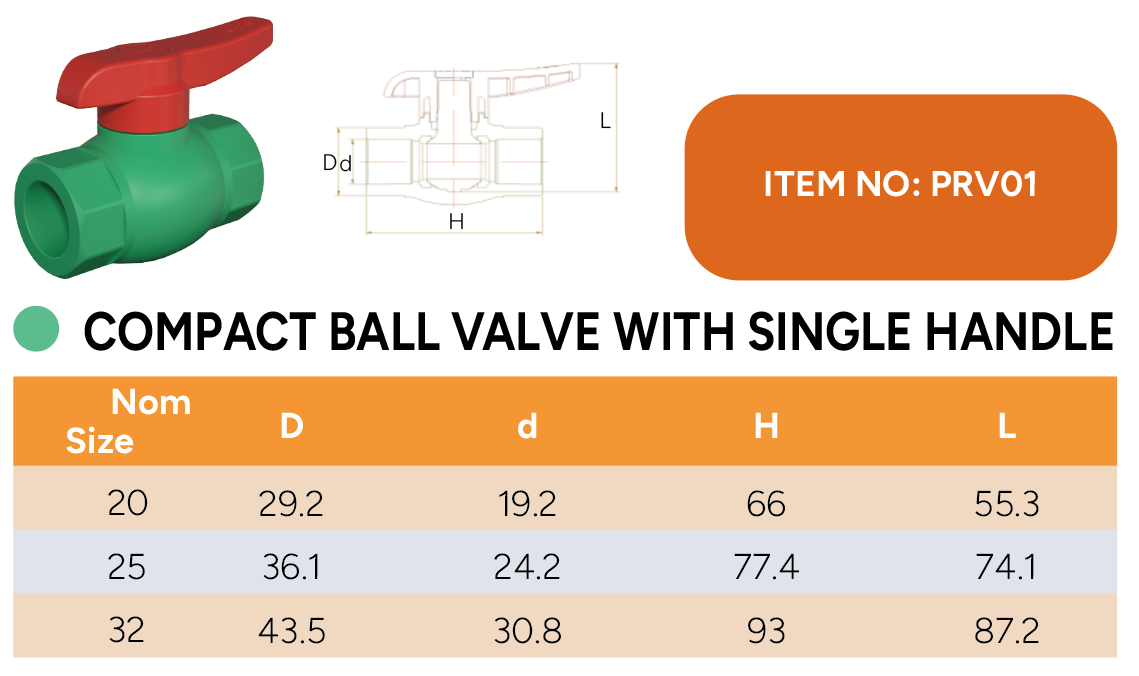 PPR COMPACT BALL VALVE DRAWINGS رسومات الصمامات الكروية المدمجة PPR