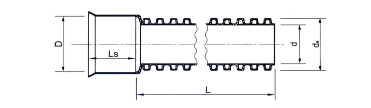 رسم تخطيطي للأنابيب المموجة ذات الجدار المزدوج