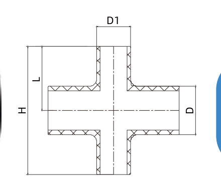 HDPE بعقب لحام PE المناسب للحد من الصليب