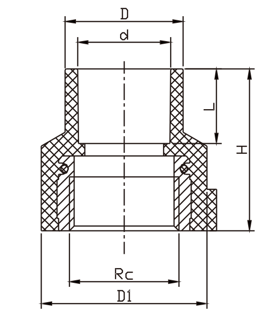 محول الخيوط الأنثوية النحاسية CPVC CTS II