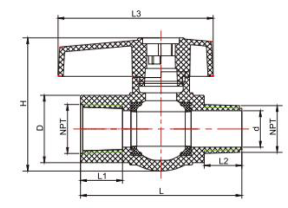 صمام كروي مدمج M/F