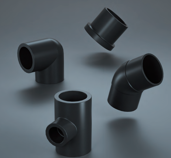 HDPE بعقب أنابيب وتجهيزات