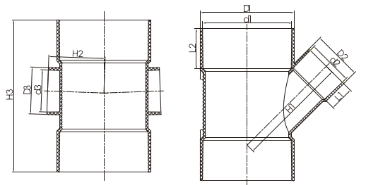 45 درجة تقاطع مع المنفذ