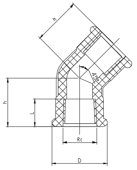 النزف التالي للساعة 45 درجة الكوع