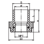 محول PVC SCH80 FMALE مع النحاس