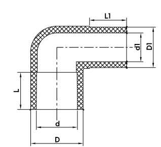 PVC SCH40 كوع مستقيم بزاوية 90 درجة