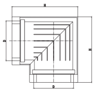 موصل زاوية مع حشية