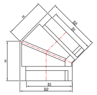 RWGA008-1 135 درجة داخل الزاوية