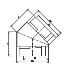 RWGB008-1 135 درجة الزاوية الخارجية