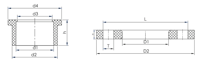 شفة الطائرة PVC PN10 والأنابيب القصيرة للفلانج