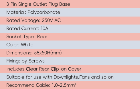 GYPB03 3Pin قاعدة توصيل منفذ واحد