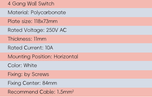 GYS04 4 عصابة الجدار التبديل