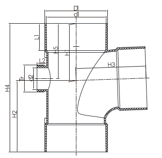 88 درجة تقاطع وصول جانبي صغير F/F