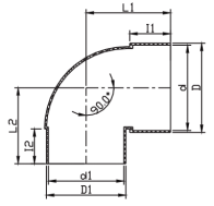 RWGA011 محول 90 درجة