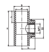 تي شيرت نسائي من PVC SCH80 مع نحاس