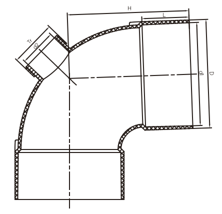 انحناء بزاوية 88 درجة مع فتحة وصول خلفية صغيرة