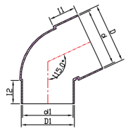 RWGA010 محول 65 درجة