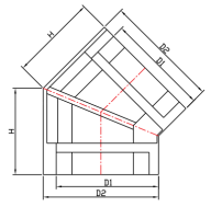 RWGA008-2 135 درجة الزاوية الخارجية