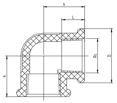 الكوع PPH 90 درجة