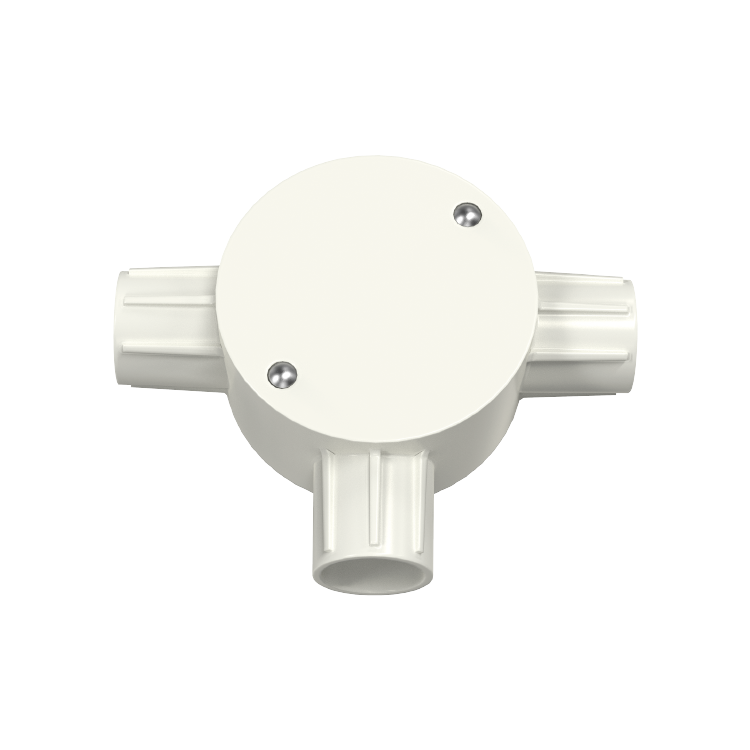 PVC-U صندوق دائري كهربائي عازل ثلاثي الاتجاهات