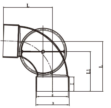 88 درجة الكوع الوصول الجانبي الأيمن عجلة كبيرة F / F
