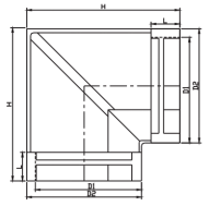 RWGA004-1 90 درجة داخل الزاوية