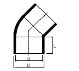 PVC SCH80 الكوع 45 درجة
