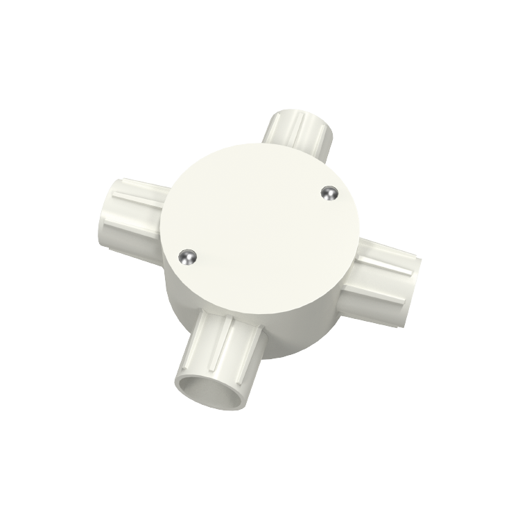 PVC-U صندوق دائري كهربائي عازل بأربعة اتجاهات