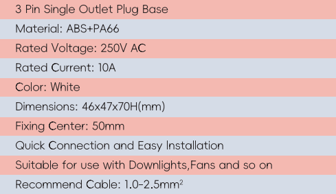 GYPB04 3Pin قاعدة توصيل منفذ واحد 
