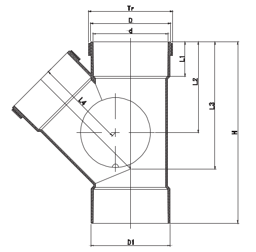 45 درجة تقاطع الوصول الجانبي لليسار F/F