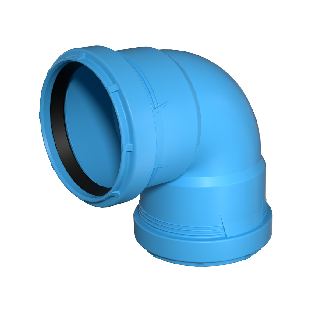 مرفق بزاوية 90 درجة مع حلقتين مطاطيتين